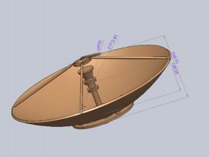  Refletor de antena de alumínio/fibra de carbono VSAT 0.6m, 0.9m, 1.288m 